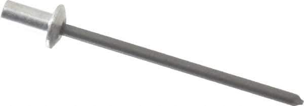 RivetKing - Size 41 Dome Head Aluminum Closed End Sealing Blind Rivet - Steel Mandrel, 0.02" to 0.063" Grip, 1/4" Head Diam, 0.129" to 0.133" Hole Diam, 0.297" Length Under Head, 1/8" Body Diam - Exact Tool & Supply