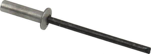 RivetKing - Size 44 Dome Head Aluminum Closed End Sealing Blind Rivet - Steel Mandrel, 0.188" to 1/4" Grip, 1/4" Head Diam, 0.129" to 0.133" Hole Diam, 0.485" Length Under Head, 1/8" Body Diam - Exact Tool & Supply