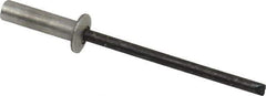 RivetKing - Size 44 Dome Head Aluminum Closed End Sealing Blind Rivet - Steel Mandrel, 0.188" to 1/4" Grip, 1/4" Head Diam, 0.129" to 0.133" Hole Diam, 0.485" Length Under Head, 1/8" Body Diam - Exact Tool & Supply