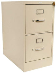 Hon - 15" Wide x 29" High x 25" Deep, 2 Drawer Vertical File with Lock - Steel, Putty - Exact Tool & Supply