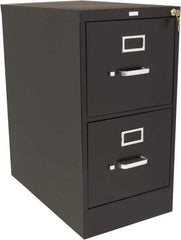 Hon - 15" Wide x 29" High x 25" Deep, 2 Drawer Vertical File with Lock - Steel, Black - Exact Tool & Supply