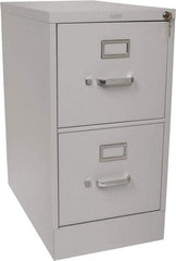 Hon - 15" Wide x 29" High x 25" Deep, 2 Drawer Vertical File with Lock - Steel, Light Gray - Exact Tool & Supply