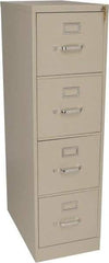 Hon - 15" Wide x 52" High x 25" Deep, 4 Drawer Vertical File with Lock - Steel, Putty - Exact Tool & Supply