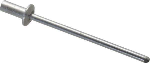 RivetKing - Size 41 Dome Head Aluminum Closed End Sealing Blind Rivet - Aluminum Mandrel, 0.02" to 0.062" Grip, 1/4" Head Diam, 0.129" to 0.133" Hole Diam, 0.297" Length Under Head, 1/8" Body Diam - Exact Tool & Supply