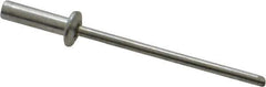 RivetKing - Size 44 Dome Head Aluminum Closed End Sealing Blind Rivet - Aluminum Mandrel, 0.188" to 1/4" Grip, 1/4" Head Diam, 0.129" to 0.133" Hole Diam, 0.485" Length Under Head, 1/8" Body Diam - Exact Tool & Supply