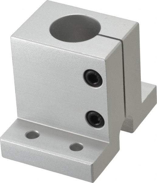 80/20 Inc. - 3 Inch Wide x 2-1/2 Inch High x 2-1/8 Inch Deep Single Shaft Stanchion Base - 1.004 Inch Hole x 0.257 Inch Bolt Hole Diameter - Exact Tool & Supply