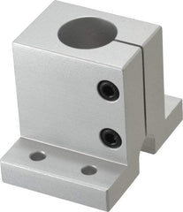 80/20 Inc. - 3 Inch Wide x 2-1/2 Inch High x 2-1/8 Inch Deep Single Shaft Stanchion Base - 1.004 Inch Hole x 0.257 Inch Bolt Hole Diameter - Exact Tool & Supply