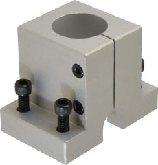 80/20 Inc. - 3-7/8 Inch Wide x 3 Inch High x 2-1/2 Inch Deep Single Shaft Stanchion Base - 1.505 Inch Hole x 0.328 Inch Bolt Hole Diameter - Exact Tool & Supply