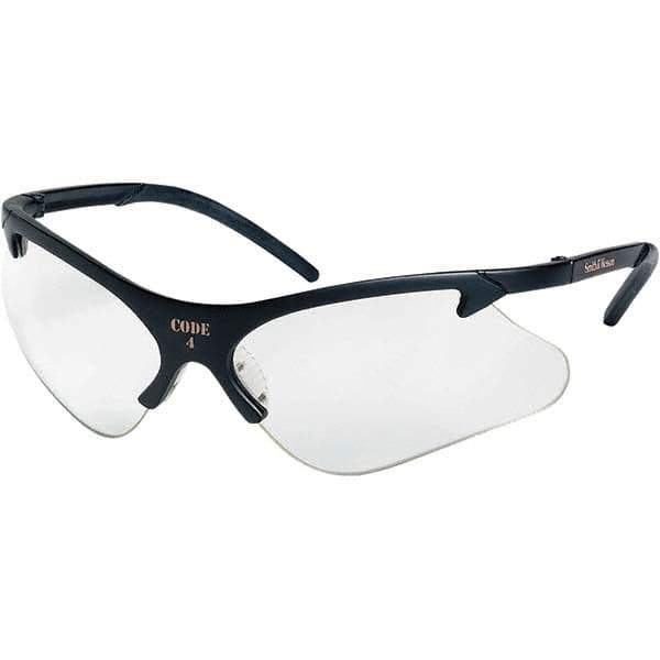 Smith & Wesson - Clear Lenses, Framed Safety Glasses - Scratch Resistant, Black Plastic Frame, Size Universal, Wrap Around - Exact Tool & Supply