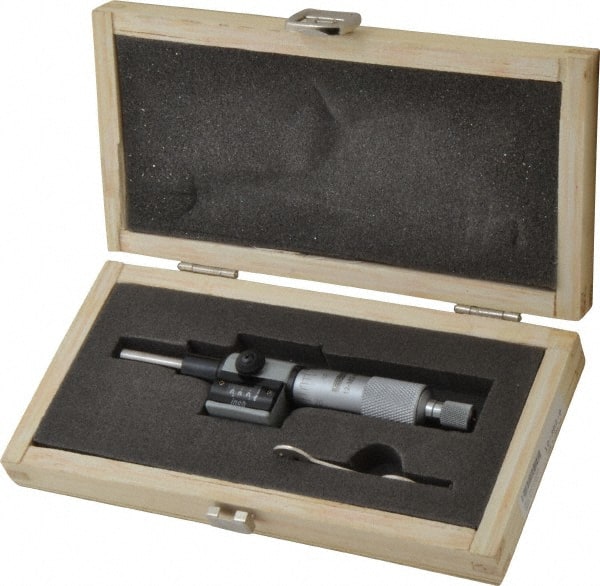 SPI - 1 Inch, Ratchet Stop Thimble, 0.255 Inch Spindle Diameter Digital Counter Mechanical Micrometer Head - Exact Tool & Supply