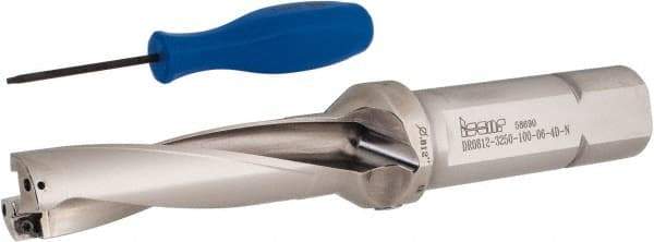 Iscar - 3-1/4" Max Drill Depth, 4xD, 13/16" Diam, Indexable Insert Drill - 1" Shank Diam, Whistle Notch Shank - Exact Tool & Supply