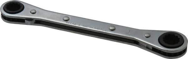 Proto - 9mm x 10mm 12 Point Reversible Ratcheting Box Wrench - Double End, 1-5/8" Head Diam x 1/2" Head Thickness, 5-1/2" OAL, Steel, Chrome Finish - Exact Tool & Supply