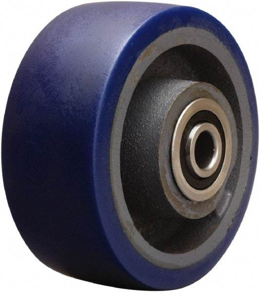 Hamilton - 6 Inch Diameter x 2-1/2 Inch Wide, Polyurethane on Cast Iron Caster Wheel - 1,300 Lb. Capacity, 3-1/4 Inch Hub Length, 1 Inch Axle Diameter, Tapered Roller Bearing - Exact Tool & Supply