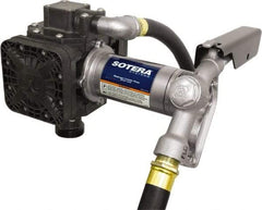 Tuthill - 13 GPM, 1" Hose Diam, Kerosene, Diesel & Fuel Oil Pump - Nylon & Polypropylene Pump, 1" Inlet, 1" Outlet, 115VAC, 12' Hose Length, 1/4 hp - Exact Tool & Supply