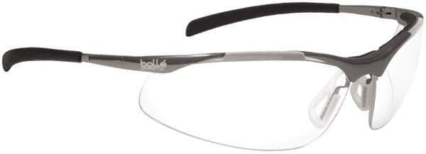 bolle SAFETY - Clear Lenses, Framed Safety Glasses - Anti-Fog, Scratch Resistant, Silver Frame - Exact Tool & Supply