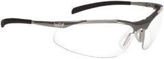bolle SAFETY - Clear Lenses, Framed Safety Glasses - Anti-Fog, Scratch Resistant, Silver Frame - Exact Tool & Supply