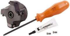 Kennametal - 2" Cut Diam, 3/4" Arbor Hole, 3.23mm Max Depth of Cut, 45° Indexable Chamfer & Angle Face Mill - 4 Inserts, HNGJ 0604... Insert, Right Hand Cut, 4 Flutes, Through Coolant, Series Dodeka Mini - Exact Tool & Supply