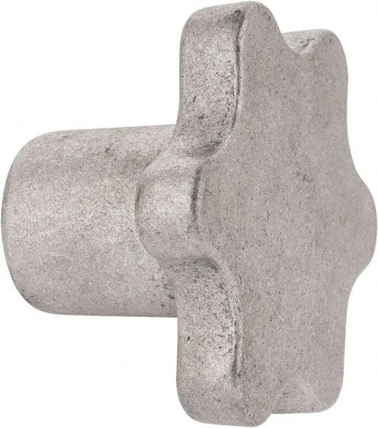 Made in USA - 3" Head Diam, 6 Point Scalloped Knob - 3/4" Hole, Aluminum - Exact Tool & Supply