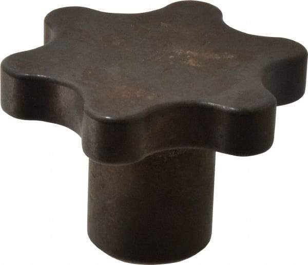 Made in USA - 3" Head Diam, 6 Point Scalloped Knob - 5/8-11 Hole, Steel - Exact Tool & Supply