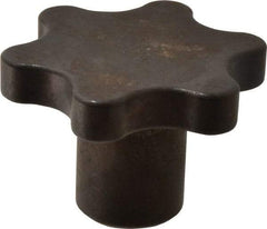 Made in USA - 3" Head Diam, 6 Point Scalloped Knob - 5/8-11 Hole, Steel - Exact Tool & Supply