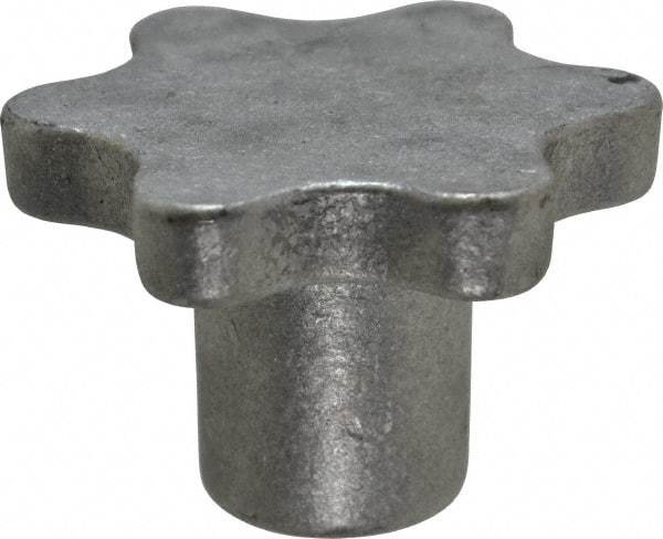 Made in USA - 3" Head Diam, 6 Point Scalloped Knob - 5/8-11 Hole, Aluminum - Exact Tool & Supply