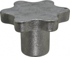 Made in USA - 3" Head Diam, 6 Point Scalloped Knob - 5/8-11 Hole, Aluminum - Exact Tool & Supply
