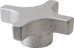 Made in USA - 3" Head Diam, 4 Point Lobed Knob - Aluminum - Exact Tool & Supply