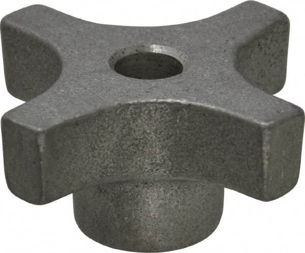 Made in USA - 2" Head Diam, 4 Point Lobed Knob - 3/8" Hole, Aluminum - Exact Tool & Supply