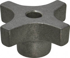 Made in USA - 2" Head Diam, 4 Point Lobed Knob - 3/8" Hole, Aluminum - Exact Tool & Supply