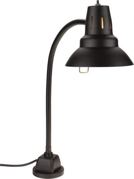 Electrix - 22 Inch, Gooseneck, Magnetic Mounted, Incandescent, Black, General Purpose Task Light - 100 Watt, Nonmagnifying - Exact Tool & Supply