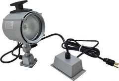 Electrix - 4 NEMA Rated, 12 VDC, 55 Watt, Spot Machine Light - Direct Mount, 9 Ft. Cord, 4-1/2 Inch Light Diameter, Remote Ballast, Gray - Exact Tool & Supply