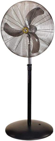 Airmaster - 24" Blade, 5,387 Max CFM, Single Phase Oscillating Pedestal Fan - 2.5 Amps, 115 Volts, 3 Speed - Exact Tool & Supply