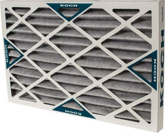 Made in USA - 16" Noml Height x 25" Noml Width x 2" Noml Depth, 70% Capture Efficiency, Wire-Backed Pleated Air Filter - MERV 8, Cotton/Polyester & Activated Carbon, Integrated Beverage Board Frame, 500 Max FPM, 1,400 CFM, For Any Unit - Exact Tool & Supply