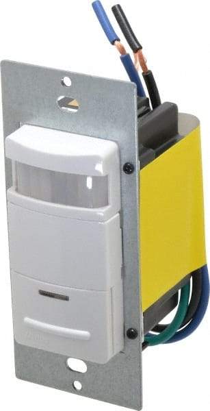Leviton - 2,100 Square Ft. Coverage, Infrared Occupancy Sensor Wall Switch - 800 at 120 V Incandescent, 1,200 at 120 V and 2,700 at 277 V Fluorescent, 120 to 277 VAC, White - Exact Tool & Supply