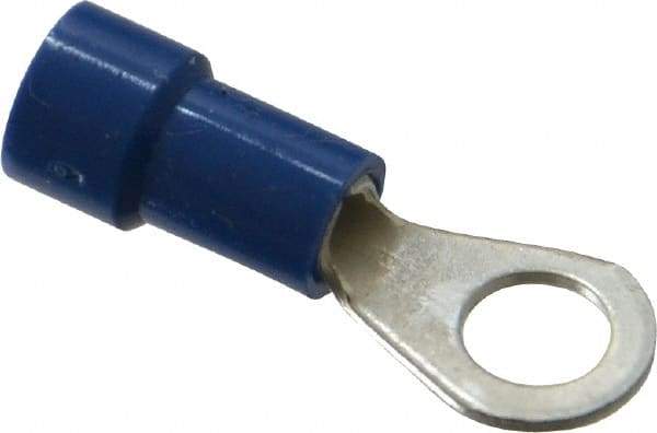 Made in USA - 16-14 AWG Fully Insulated Crimp Connection Circular Ring Terminal - #10 Stud, Copper Contact - Exact Tool & Supply