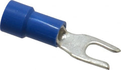 Made in USA - #6 Stud, 16 to 14 AWG Compatible, Fully Insulated, Crimp Connection, Standard Fork Terminal - Exact Tool & Supply