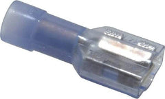 Made in USA - 16 to 14 AWG, Nylon, Fully Insulated, Female Wire Disconnect - 1/4 Inch Wide Tab, Clear - Exact Tool & Supply