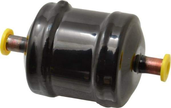 Parker - 3/8" Connection, 2-1/2" Diam, 4.39" Long, Refrigeration Liquid Line Filter Dryer - 3-1/4" Cutout Length, 78 Drops Water Capacity - Exact Tool & Supply