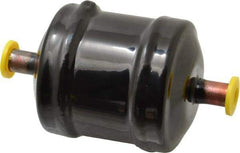 Parker - 3/8" Connection, 2-1/2" Diam, 4.39" Long, Refrigeration Liquid Line Filter Dryer - 3-1/4" Cutout Length, 78 Drops Water Capacity - Exact Tool & Supply