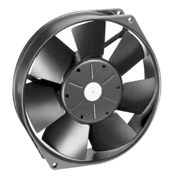 EBM Papst - 12 Volts, DC, 212 CFM, Round Tube Axial Fan - 1 Amp Rating, 5.91" High x 5.91" Wide x 1-1/2" Deep - Exact Tool & Supply