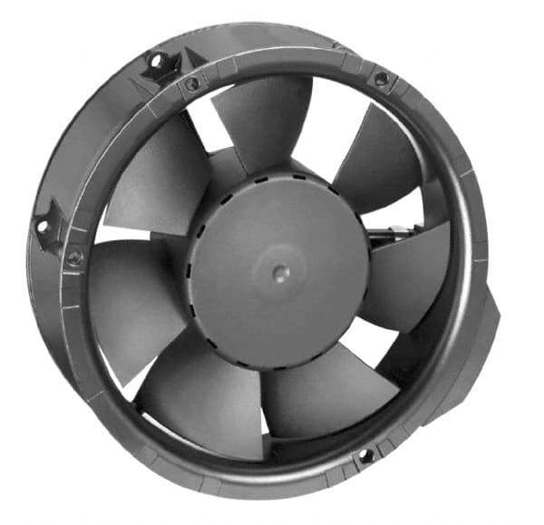 EBM Papst - 48 Volts, DC, 241 CFM, Round Tube Axial Fan - 0.35 Amp Rating, 6.77" High x 6.77" Wide x 2.01" Deep - Exact Tool & Supply