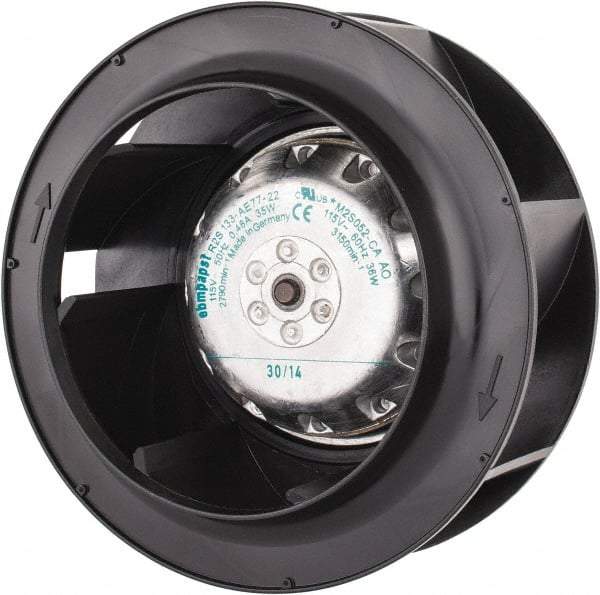 EBM Papst - Direct Drive, 170 CFM, Blower - 115 Volts, 3,150 RPM - Exact Tool & Supply