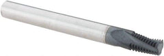 Iscar - 1/8-27 NPTF, 1/4" Cutting Diam, 3 Flute, Solid Carbide Helical Flute Thread Mill - Internal/External Thread, 0.39" LOC, 2-1/2" OAL, 1/4" Shank Diam - Exact Tool & Supply