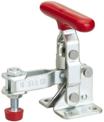 De-Sta-Co - 100 Lb Holding Capacity, Vertical Handle, Manual Hold Down Toggle Clamp - 55° Handle Movement, 100° Bar Opening, U-Bar, Flanged Base, Electro-Plated Zinc, Carbon Steel - Exact Tool & Supply