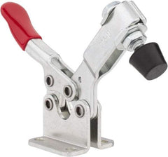 De-Sta-Co - 200 Lb Holding Capacity, Horizontal Handle, Manual Hold Down Toggle Clamp - 78° Handle Movement, 87° Bar Opening, U-Bar, Flanged Base, Electro-Plated Zinc, Carbon Steel - Exact Tool & Supply