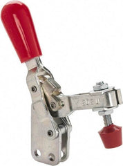 De-Sta-Co - 200 Lb Holding Capacity, Vertical Handle, Manual Hold Down Toggle Clamp - 65° Handle Movement, 105° Bar Opening, U-Bar, Straight Base, Electro-Plated Zinc, Carbon Steel - Exact Tool & Supply