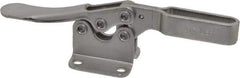 De-Sta-Co - 200 Lb Holding Capacity, Horizontal Handle, Manual Hold Down Toggle Clamp - 78° Handle Movement, 87° Bar Opening, U-Bar, Flanged Base, Electro-Plated Zinc, Stainless Steel - Exact Tool & Supply