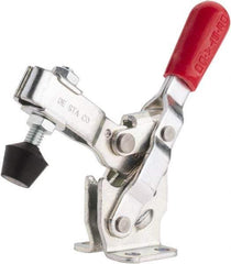 De-Sta-Co - 375 Lb Holding Capacity, Vertical Handle, Manual Hold Down Toggle Clamp - 62° Handle Movement, 115° Bar Opening, U-Bar, Flanged Base, Carbon Steel - Exact Tool & Supply