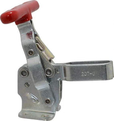 De-Sta-Co - 375 Lb Holding Capacity, Vertical Handle, Manual Hold Down Toggle Clamp - 57° Handle Movement, 99° Bar Opening, U-Bar, Flanged Base, Electro-Plated Zinc, Carbon Steel - Exact Tool & Supply