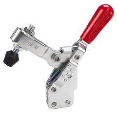De-Sta-Co - 375 Lb Holding Capacity, Vertical Handle, Manual Hold Down Toggle Clamp - 57° Handle Movement, 99° Bar Opening, U-Bar, Straight Base, Electro-Plated Zinc, Carbon Steel - Exact Tool & Supply